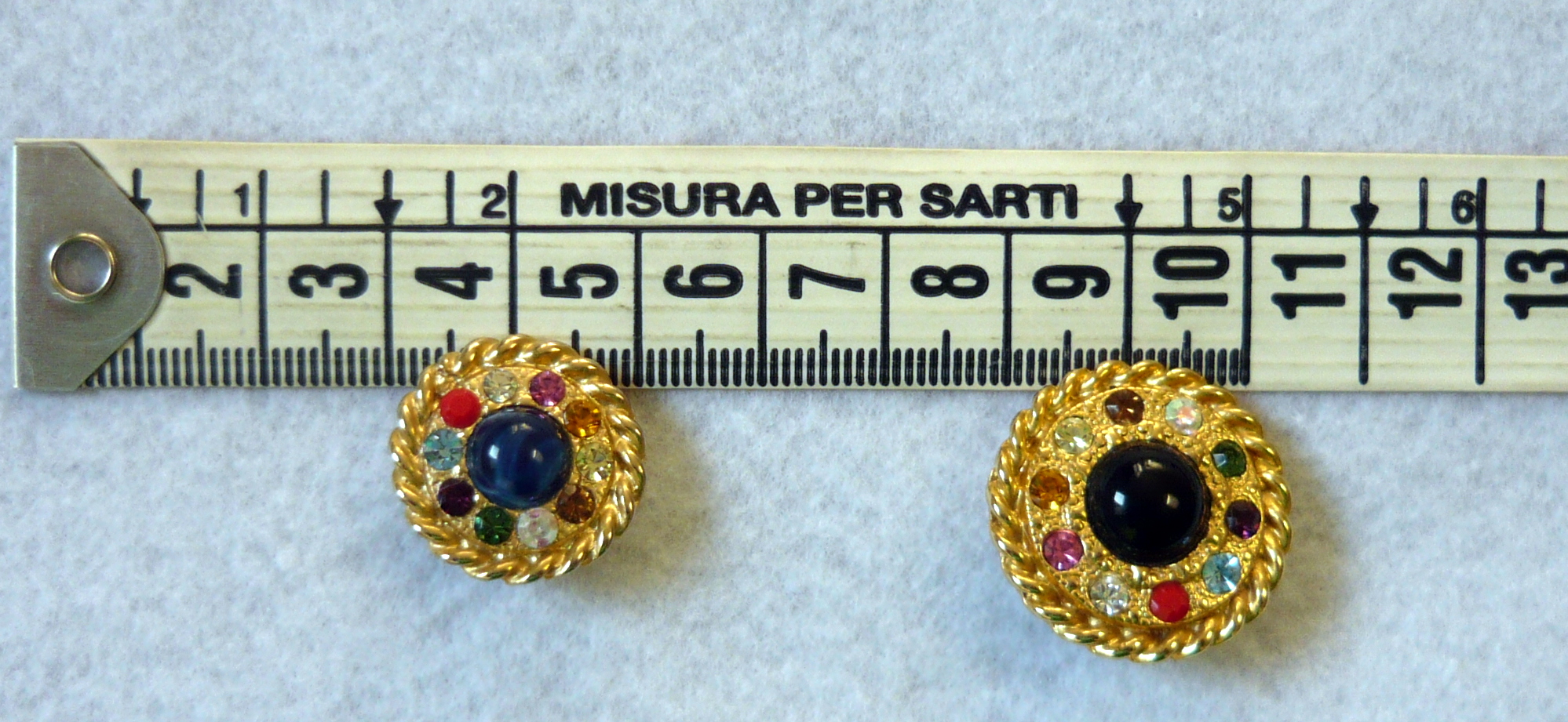 Bellissimo bottone gioiello metallo e swarovski - immagine 5