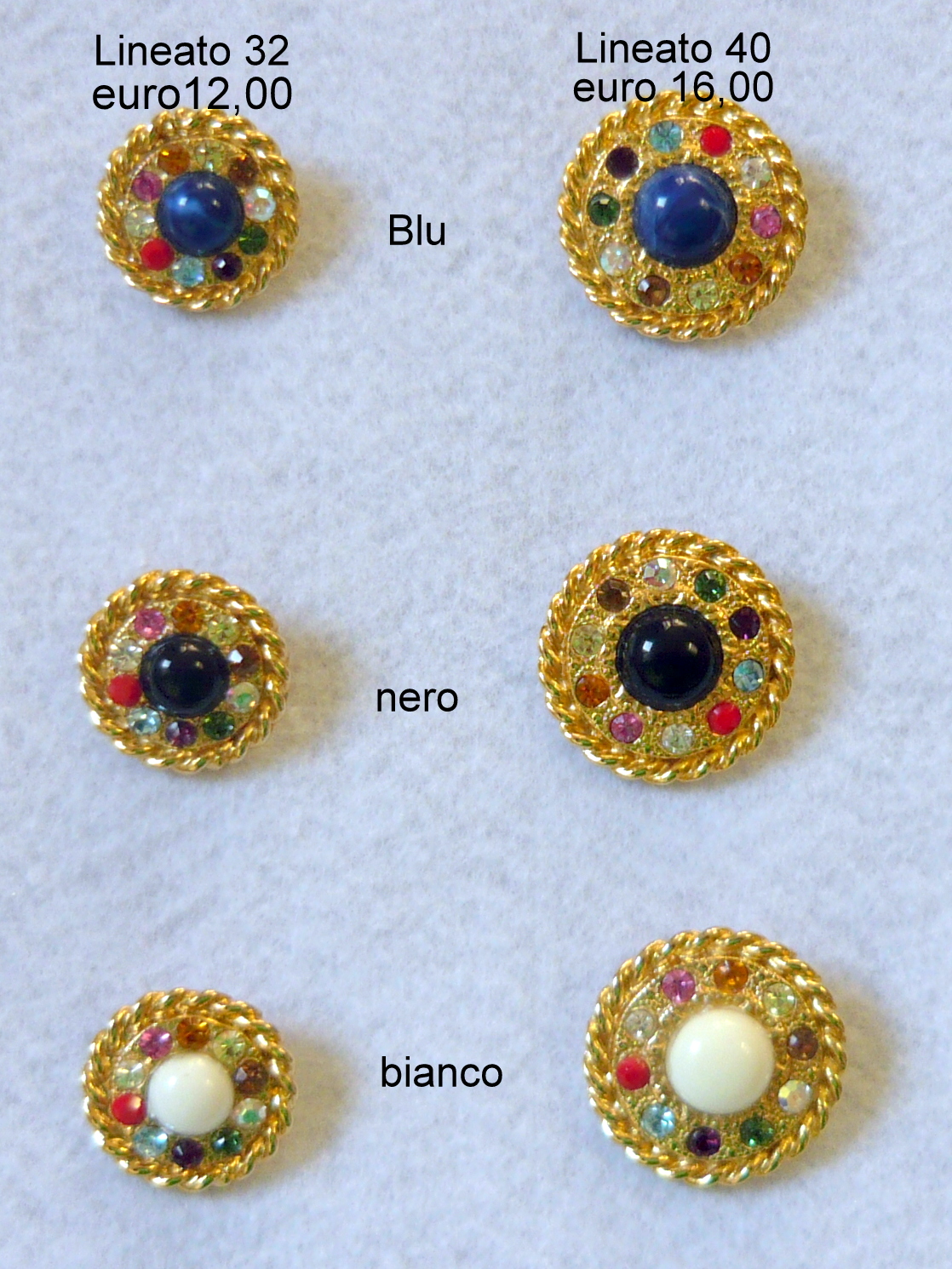 Bellissimo bottone gioiello metallo e swarovski - immagine 3