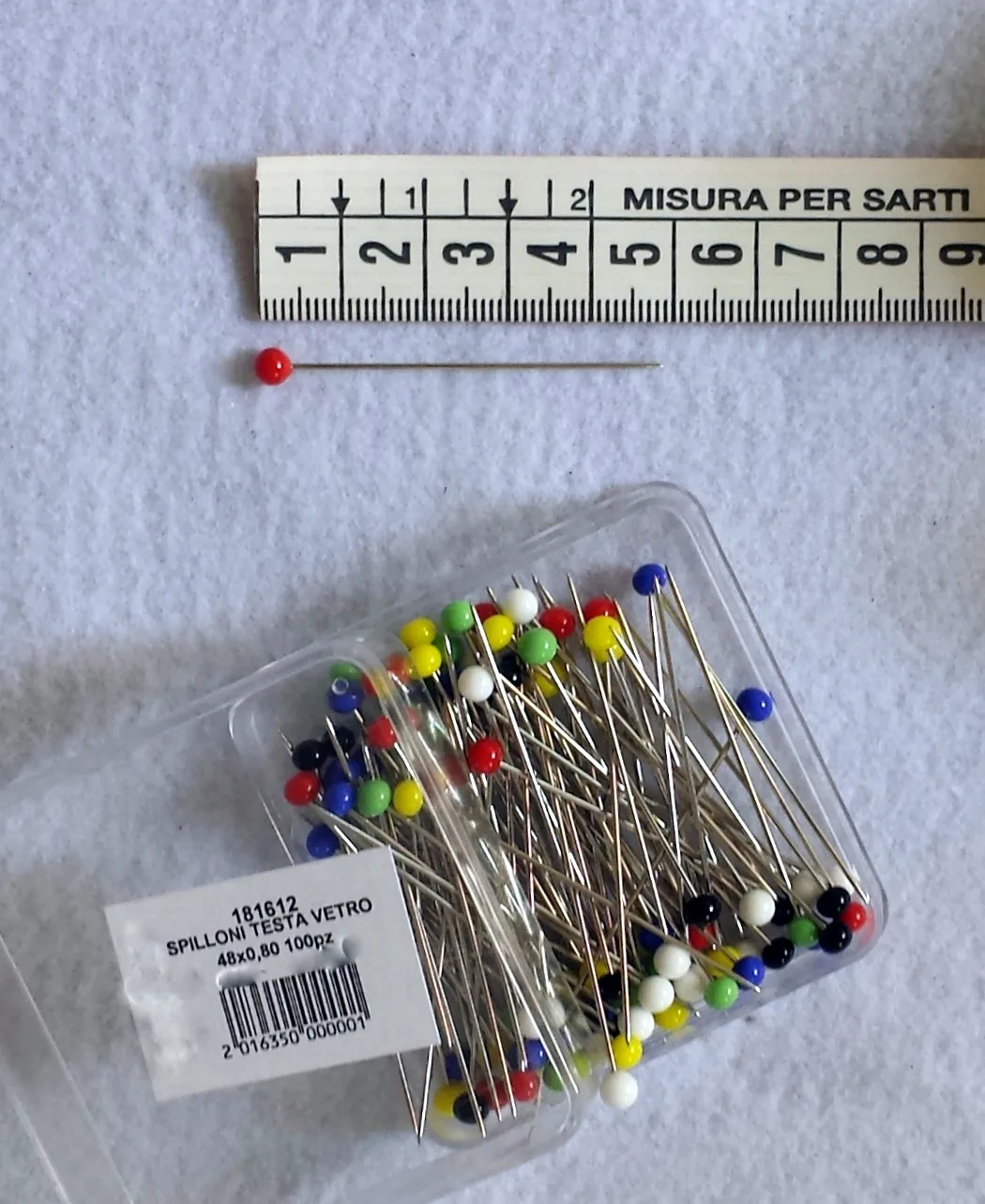 Spilloni con testa in vetro colorato - immagine 2