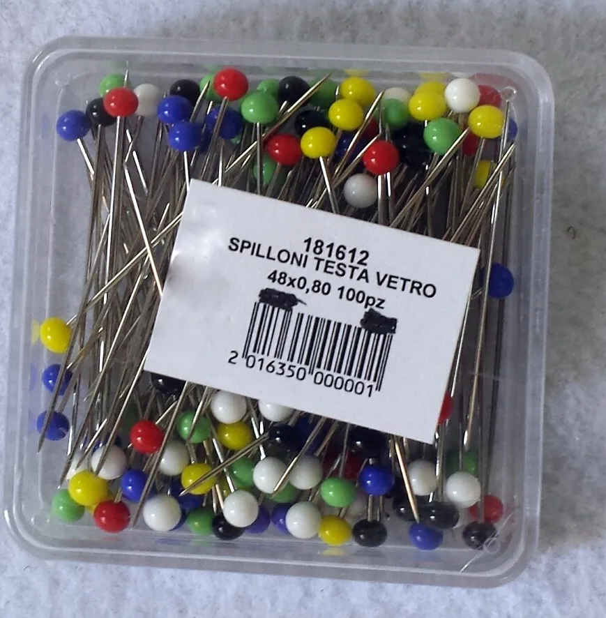 Spilloni con testa in vetro colorato - immagine 3