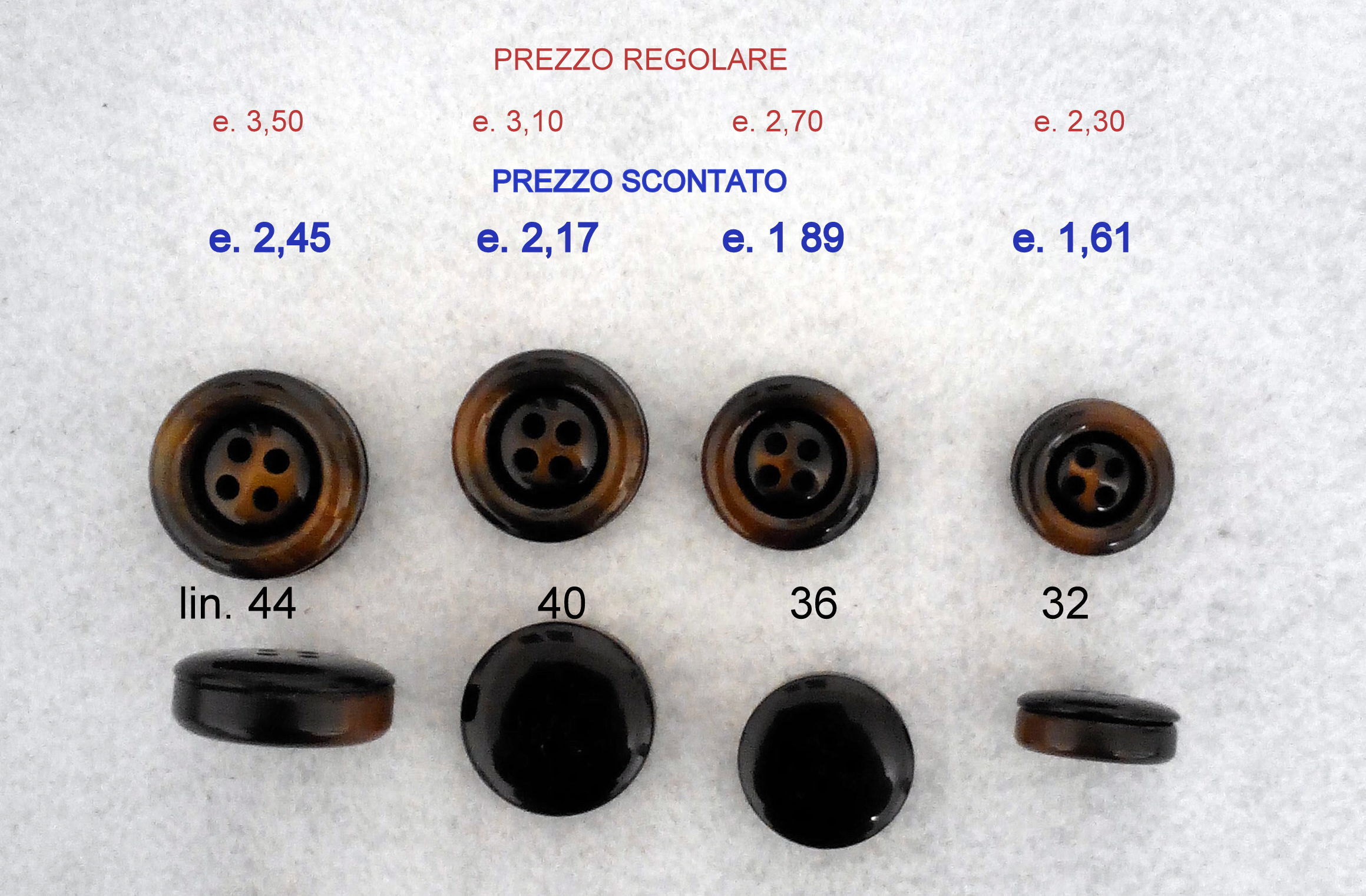 Bottone 4 fori "anni 80" - immagine 4