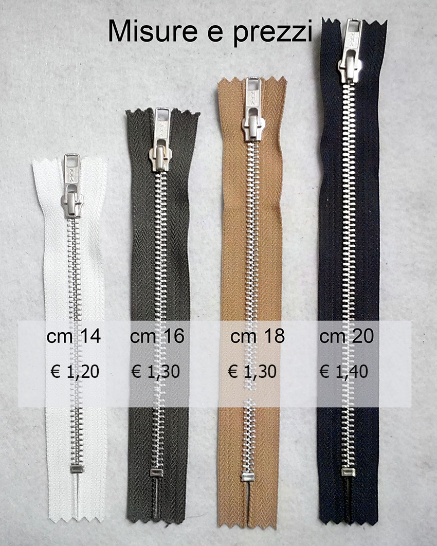 Cerniera zip in metallo mm. 5 (YKK) - immagine 4