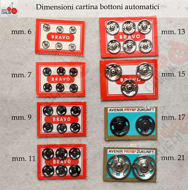 Bottoni automatici Prym in acciaio - Merceria Cheri - Rimini