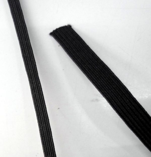 Elastico nero trecciato  lavabile - immagine 3