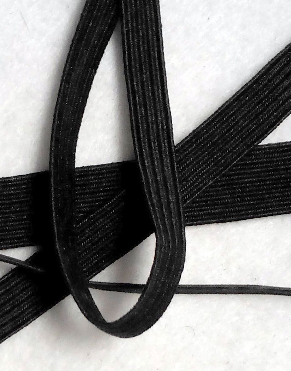 Elastico nero trecciato  lavabile - immagine 2