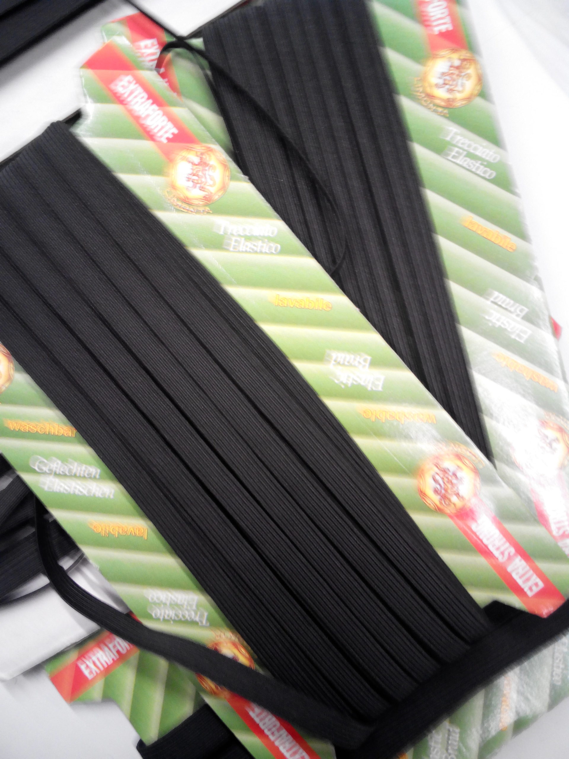 Elastico nero trecciato  lavabile - immagine 5