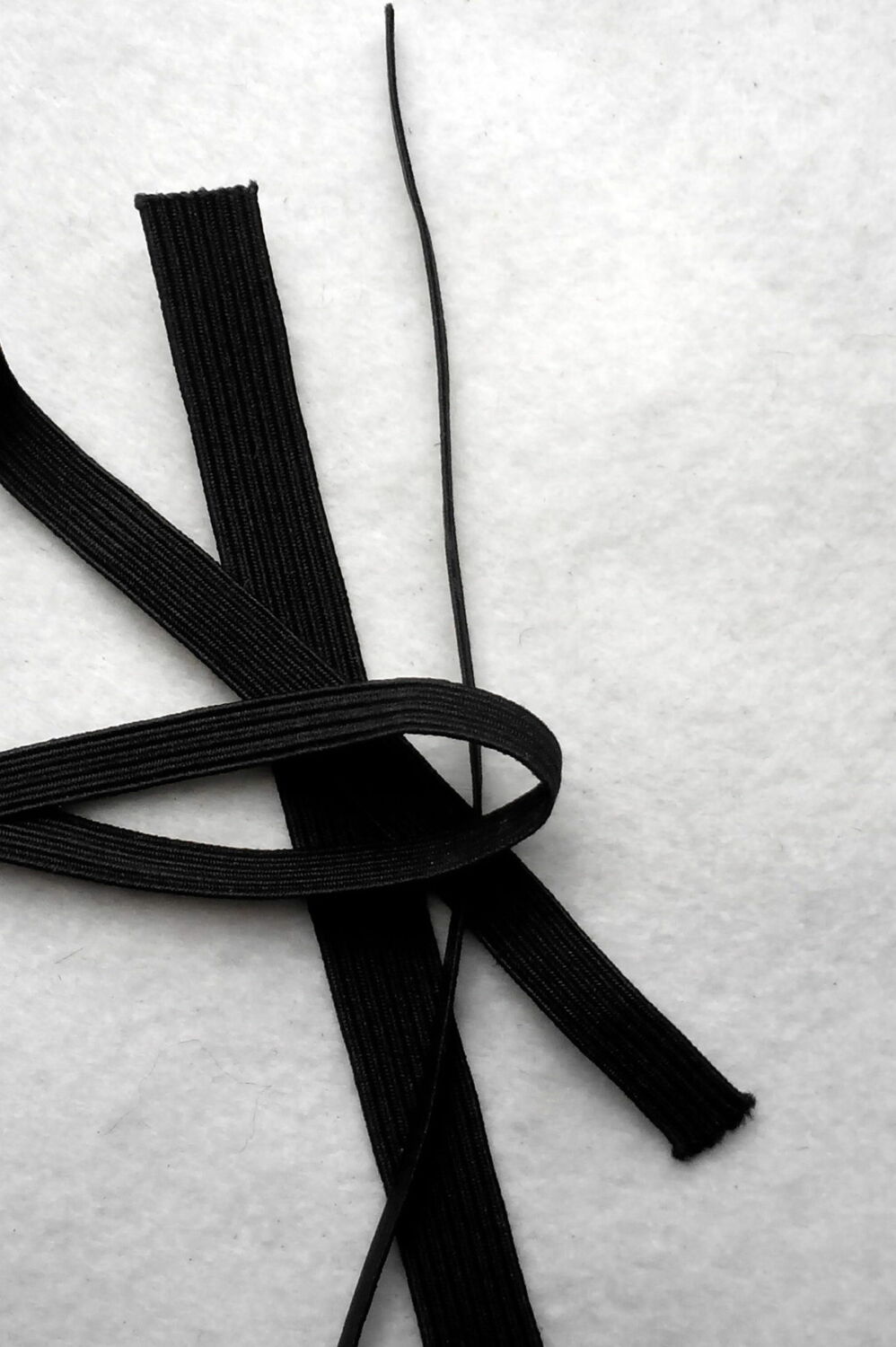 Elastico nero trecciato  lavabile