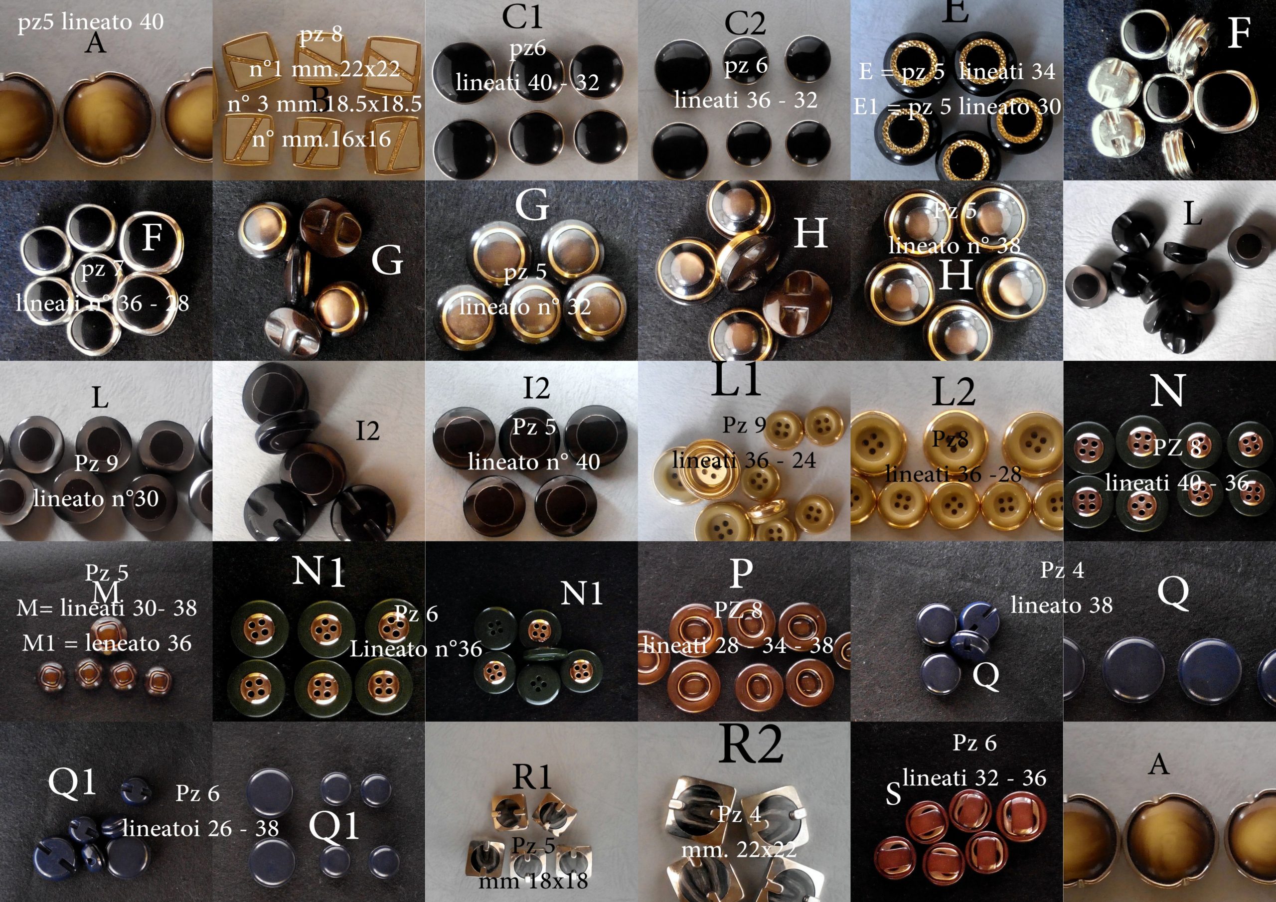 Set di bottoni vintage degli anni 60/70/80 - immagine 3