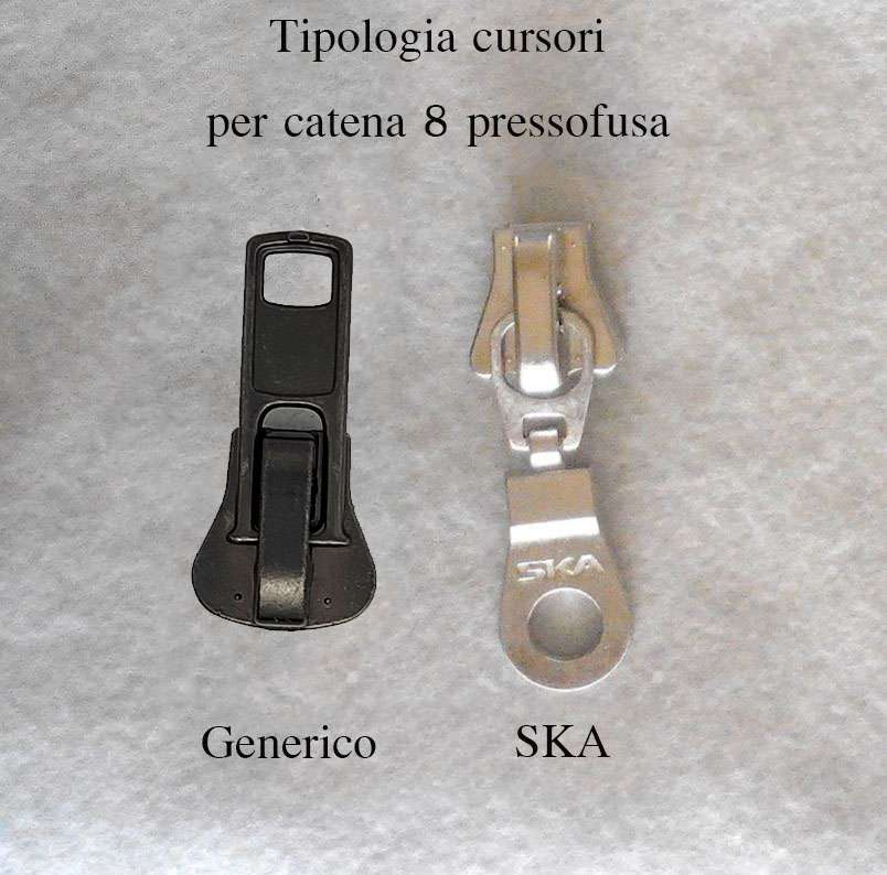 Cursore per zip catena 8 pressofusa - immagine 2
