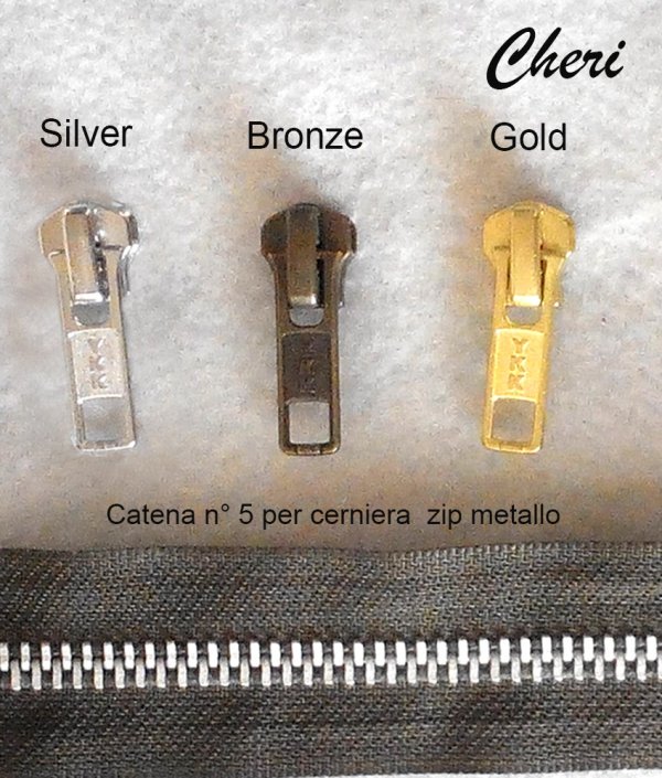 Cursori YKK per catena n°5 metallo - immagine 2