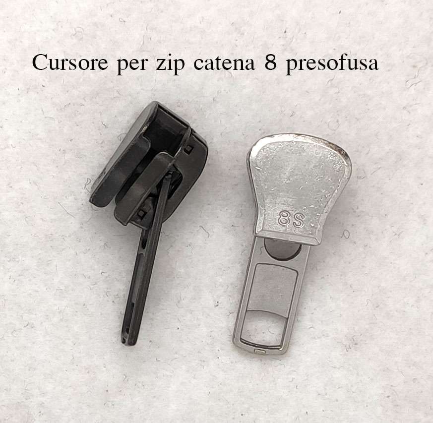 Cursore per zip catena 8 pressofusa