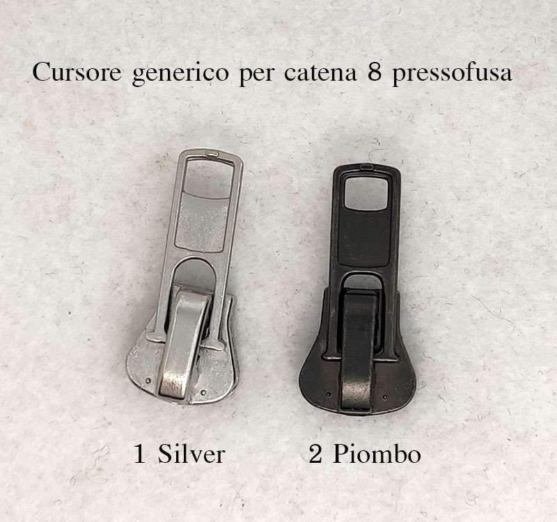 Cursore per chiusure lampo, in plastica, numero 8