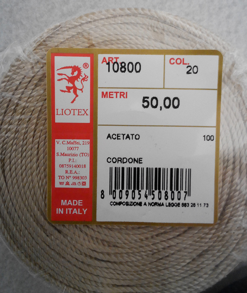 Cordoncino lucido Liotex mm. 1.5 m.50