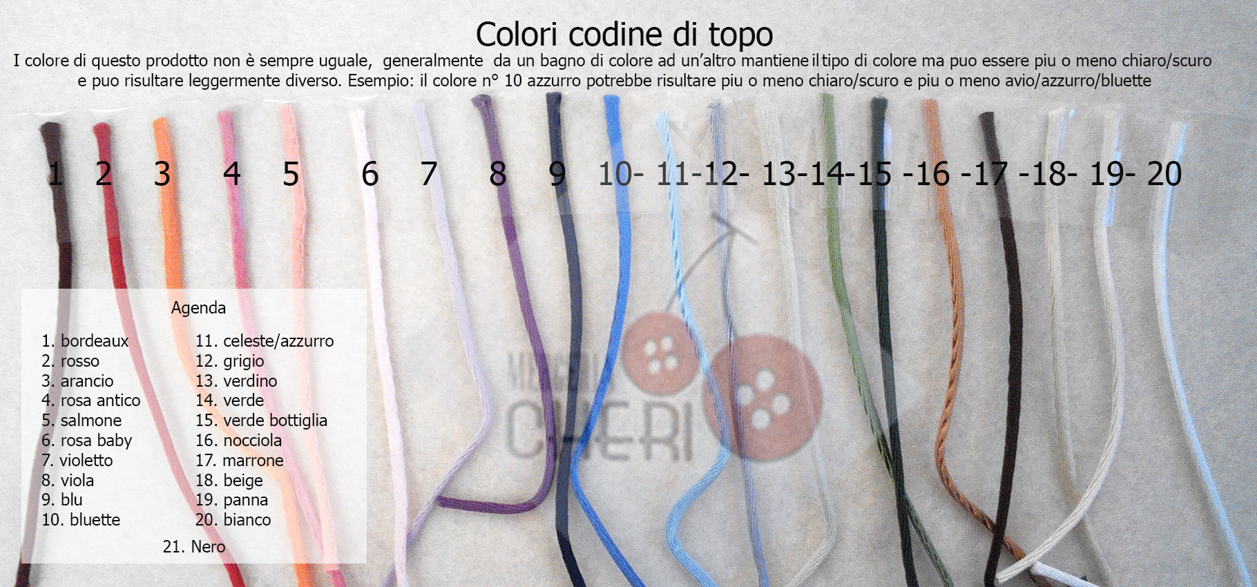 Cordoncino Coda di topo - pezza da metri 20 - immagine 6