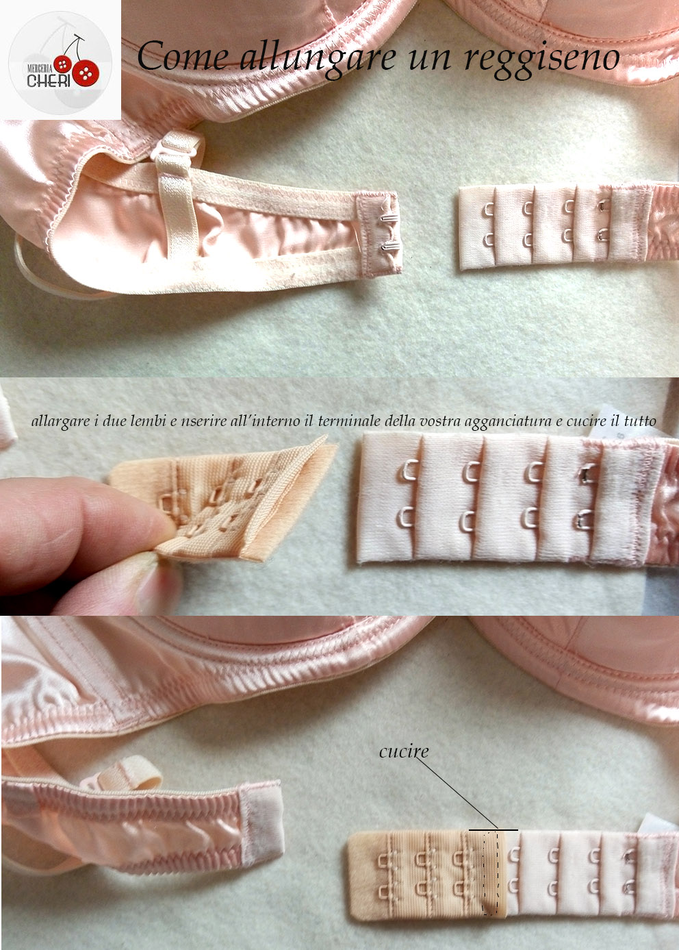 prolunga reggiseno - come montare la prolunga Prolunga da reggiseno art. pr-reg-001-5