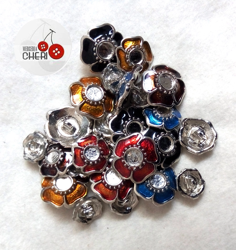 Bottone metallo smaltato