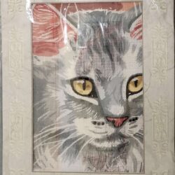 KIT Quadro mezzo punto Gatto grigio