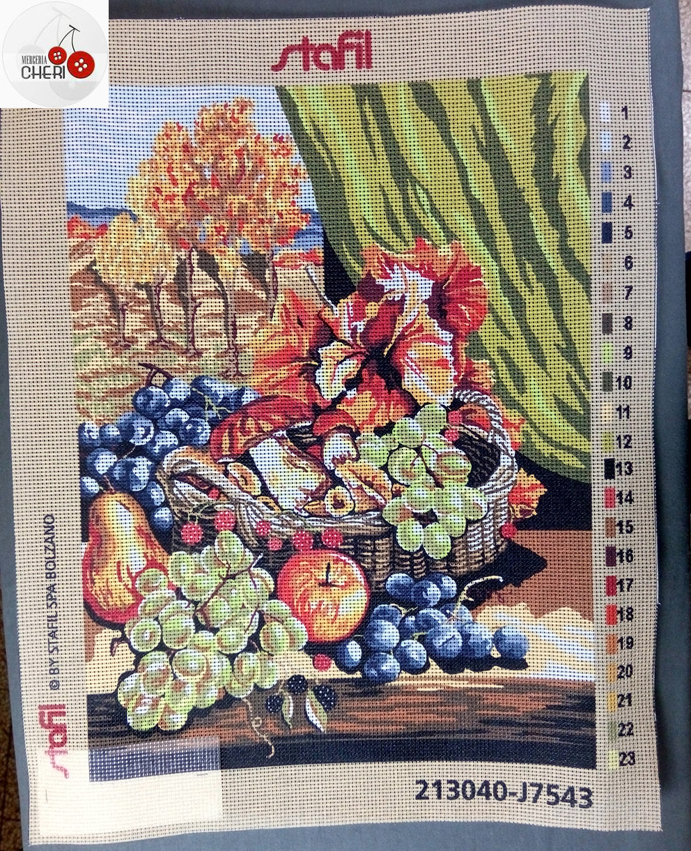 Fiori Quadro Mezzo Punto Cm 16 X 38 Merceria Cheri Rimini