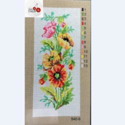 FIORI Quadro mezzo punto cm 16 x 38