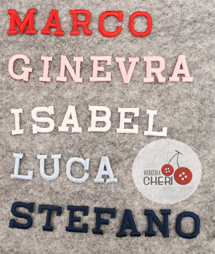 Letterine ricamate termoadesive Marbet