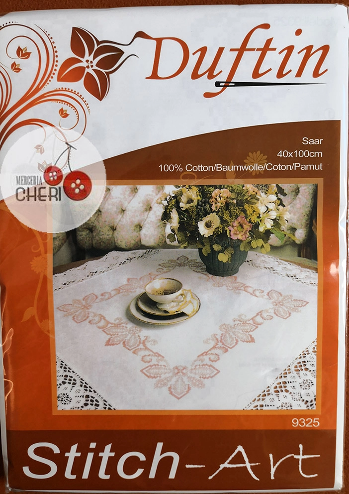 Tovaglia astriscia da ricamare cm 40 x 100 punto croce