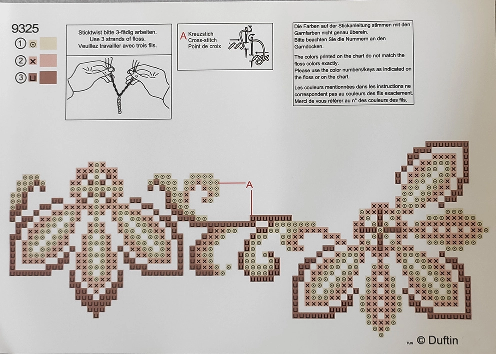 Tovaglia astriscia da ricamare cm 40 x 100 punto croce - immagine 2