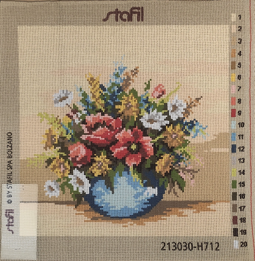 Vaso di fiori quadro mezzo punto cm 30 x 30 - Merceria Cheri - Rimini
