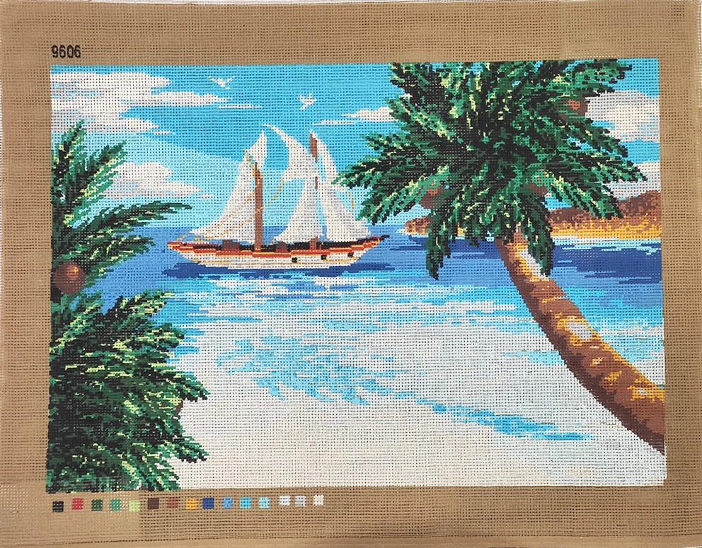 Canovaccio Barca in baia cm 50 x 35 - immagine 3