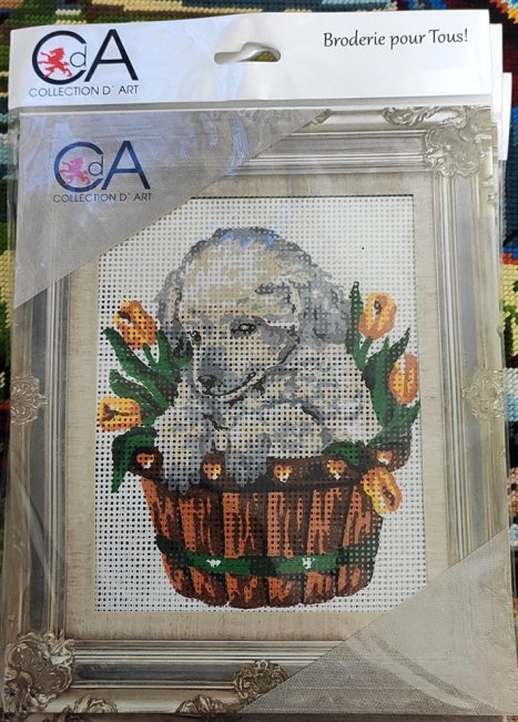 Collection d'art- Cagnolino nel cesto dei tulipani Collection d'art- Cagnolino nel cesto dei tulipani
