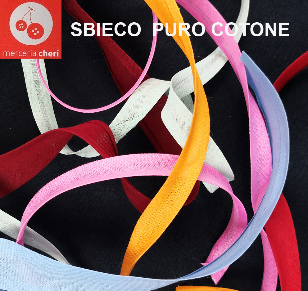 Nastro in sbieco di cotone per bordare cucito - vari colori disponibili -  Nastri per raffinate rifiniture in cotone piegato – Nastro Sbieco cotone  bordino per tessuti (Di 5 metri, Rosso) 