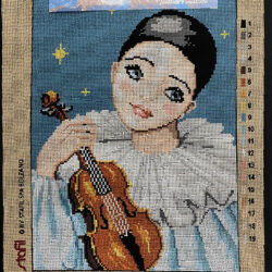 Canovaccio cm 30x40 Pierrot con violino
