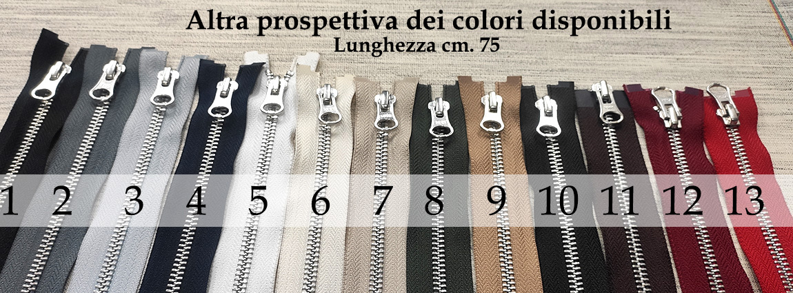 Cerniera YKK doppio cursore metallo cm. 75 - immagine 3