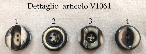 Bottoni  vintage anni 60 neri con striature chiare - immagine 2