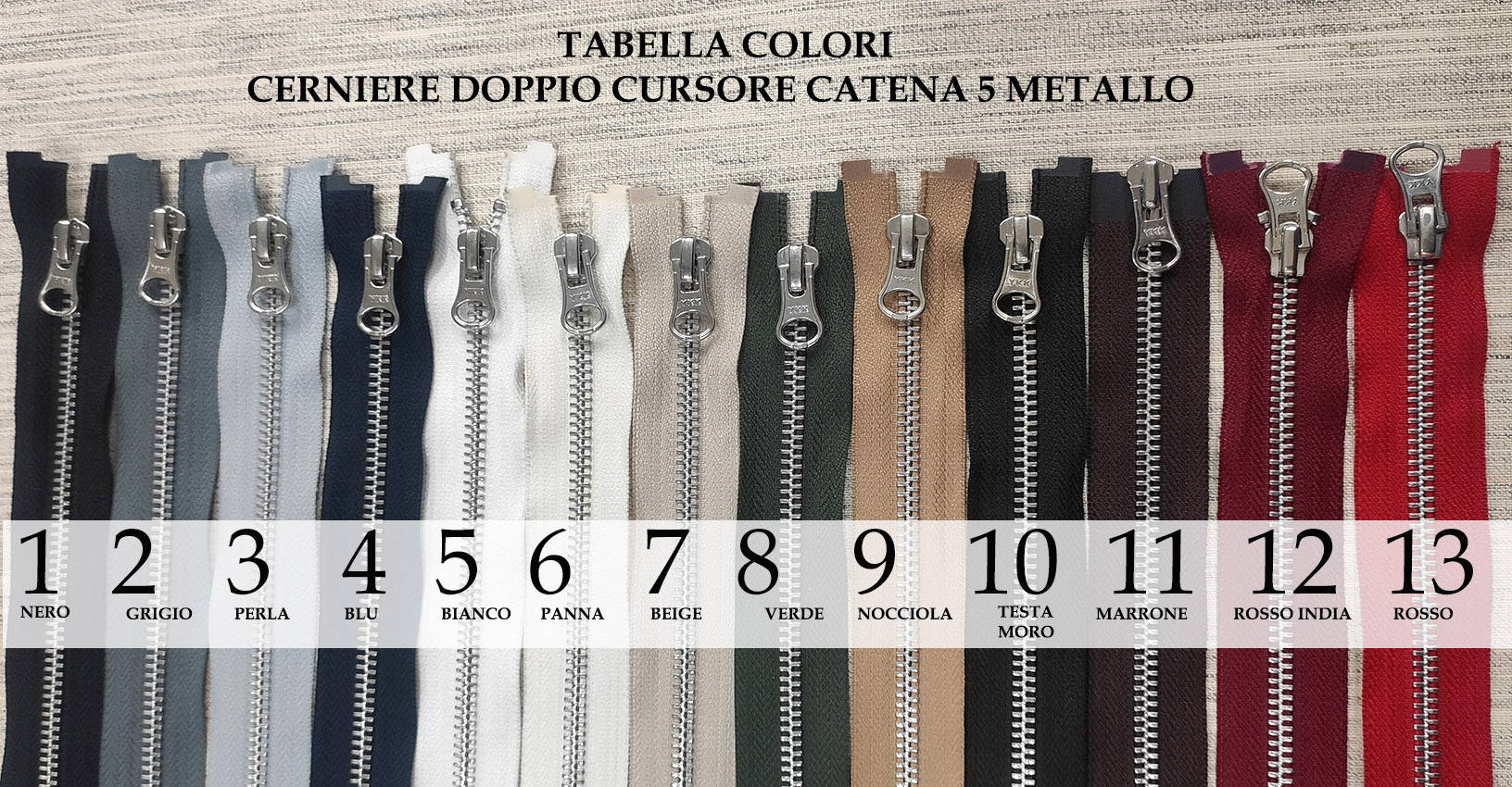 Cerniera YKK doppio cursore metallo cm. 75 - immagine 6