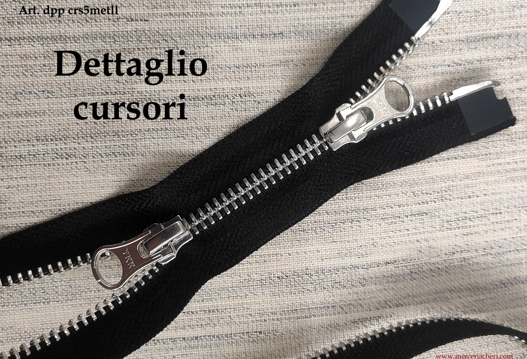 Cerniera YKK doppio cursore metallo cm. 75 - immagine 2