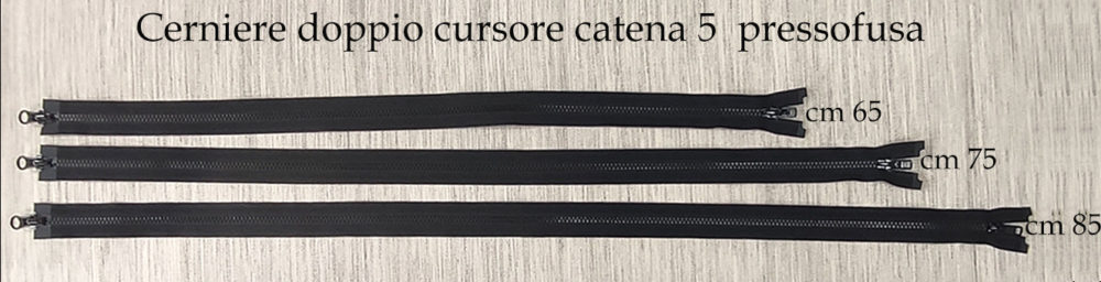 lunghezza YKK cerniera doppio cursore YKK cerniera doppio cursore pressofusa