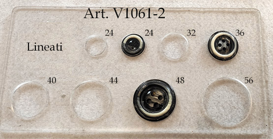 Bottoni  vintage anni 60 neri con striature chiare - immagine 6