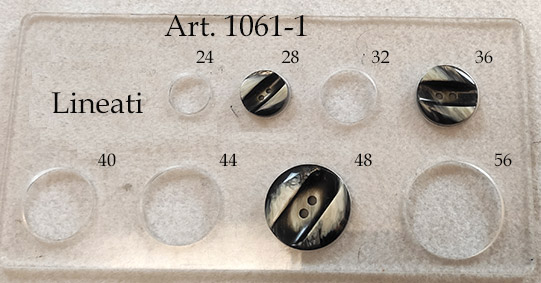 Bottoni  vintage anni 60 neri con striature chiare - immagine 5