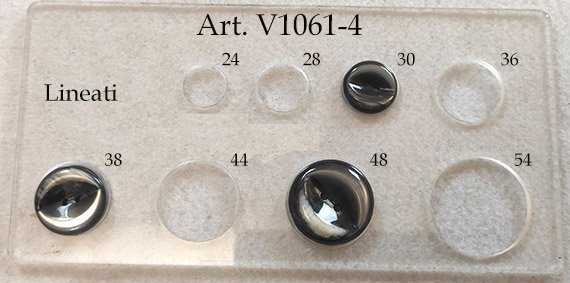 Bottoni  vintage anni 60 neri con striature chiare - immagine 8