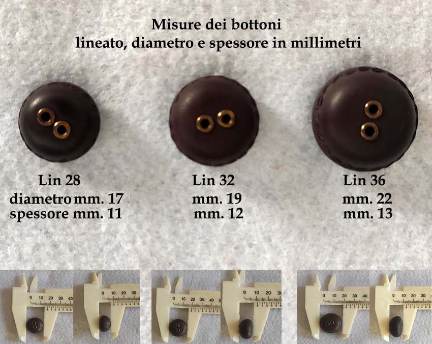 misure dei bottoni art V1063 art V1063