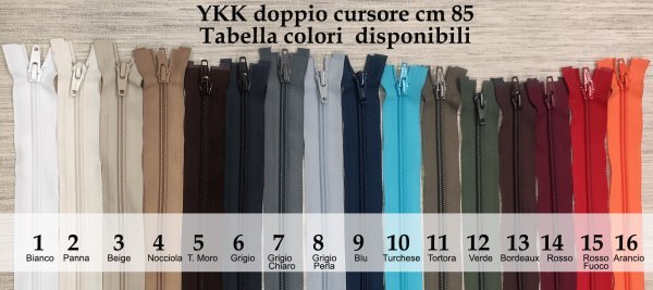 YKK zip doppio cursore spirale cm. 85 - immagine 4