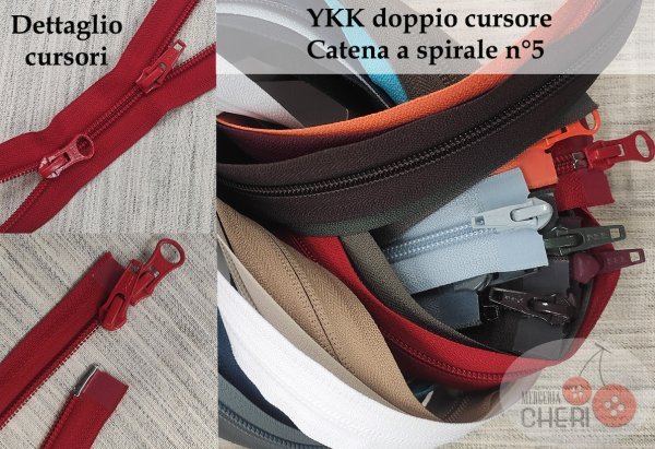 YKK zip doppio cursore spirale cm. 85 - immagine 6