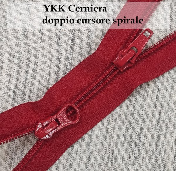 YKK zip doppio cursore spirale cm. 85 - immagine 3