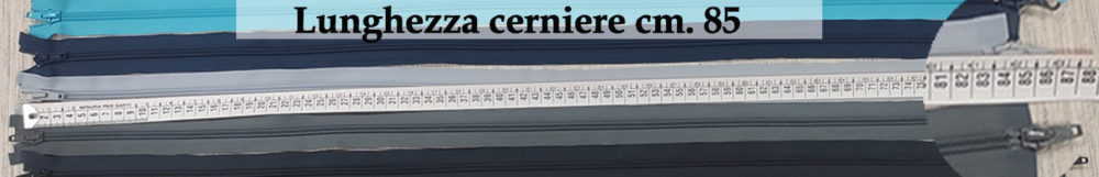 lunghezza cerniera cm 85 zip doppio cursore spirale cm 85