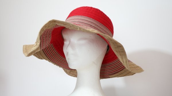 Cappello da spiaggia Rosso e Beige