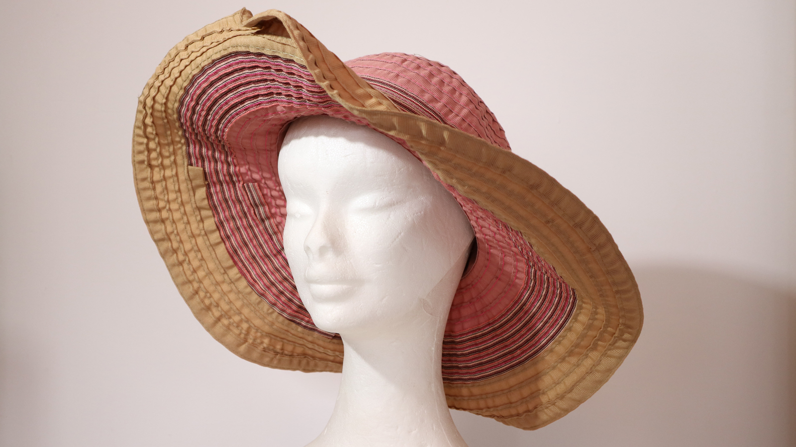 Cappello da spiaggia Rosa e Beige - immagine 2