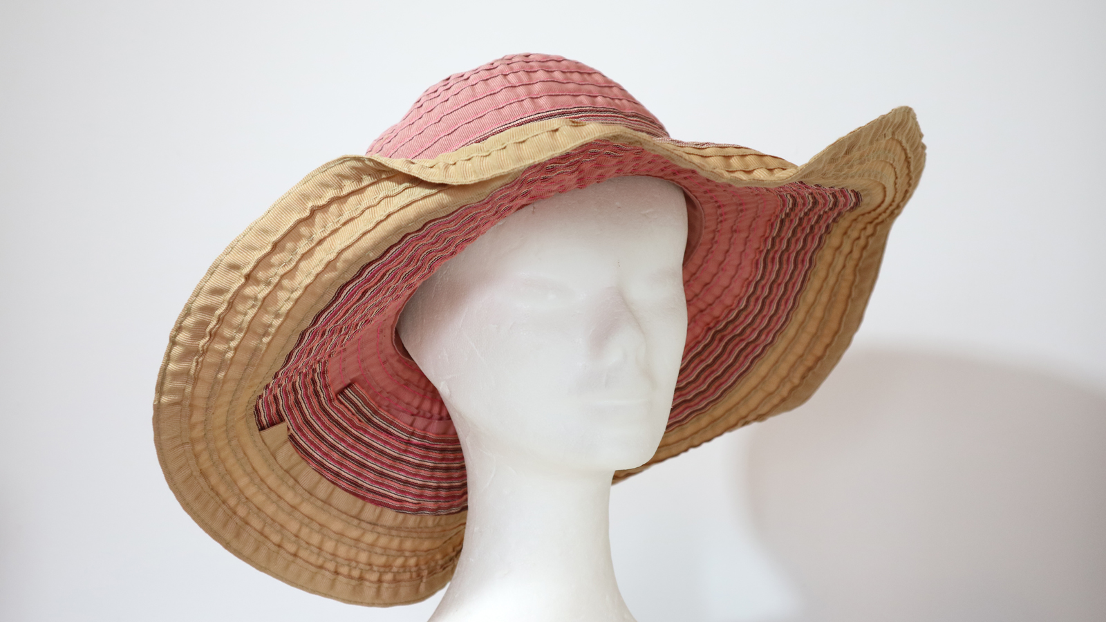 Cappello da spiaggia Rosa e Beige
