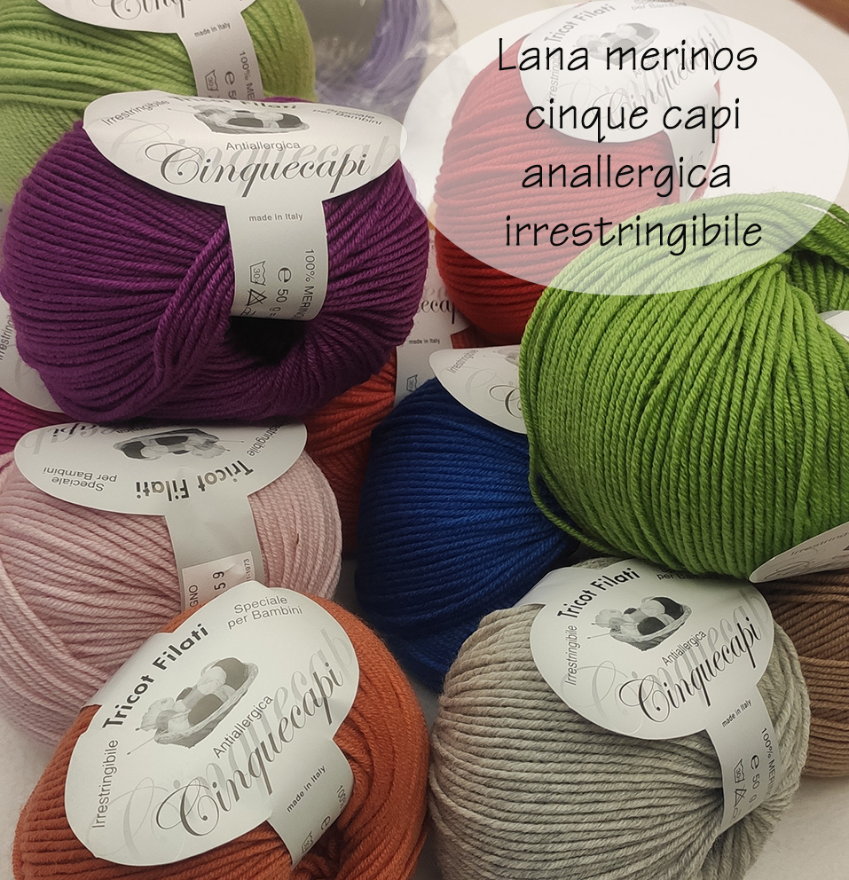 Lana merinos Cinque Capi Made in Italy - immagine 2