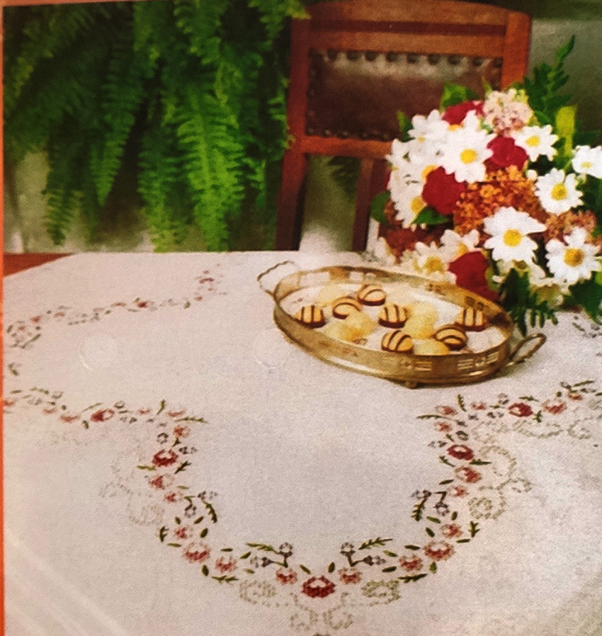 kit tovaglia punto croce cm 80x80