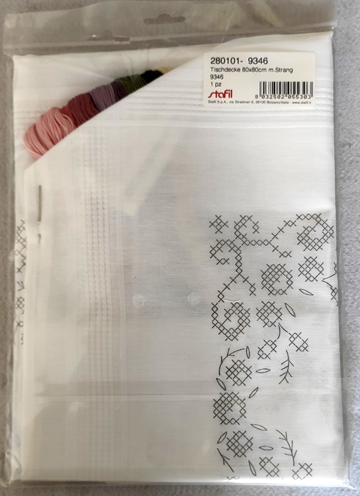kit tovaglia punto croce cm 80x80 - immagine 5